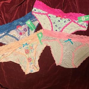 4 Pack Honeydew Ahna Hipsters Size Large